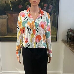 Zara wild safari print blouse